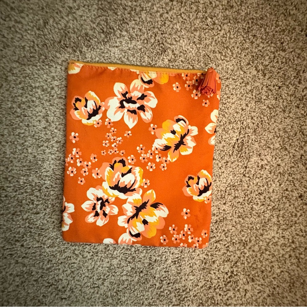 Anthropologie Rachel Pally Reversible Fold Over Clutch Orange Floral